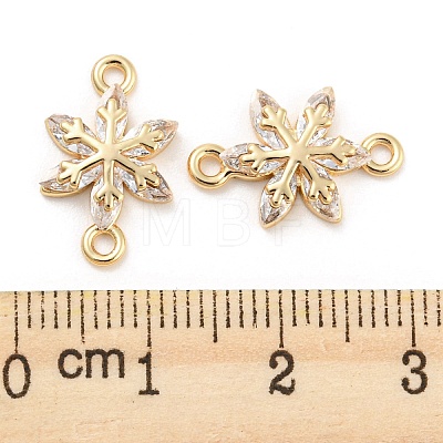 Brass Pave Clear Cubic Zirconia Connector Charms KK-Q789-10G-1