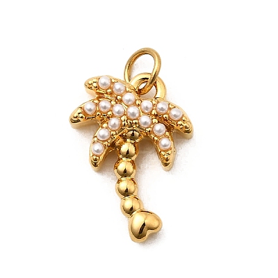 304 Stainless Steel ABS Imitation Pearl Pendants STAS-B097-07G-1