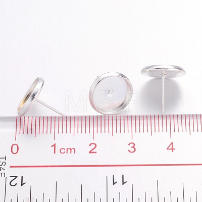 Brass Stud Earring Settings IFIN-Q006-10mm-S-NF-1
