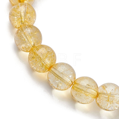 Natural Yellow Quartz Beaded Stretch Bracelets BJEW-JB10070-04-1