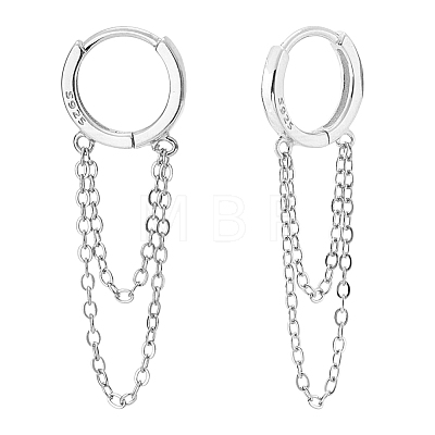 1Pair 925 Sterling Silver Hoop Earrings EJEW-UN0002-85P-1