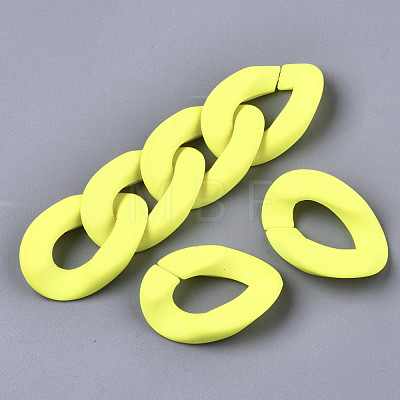 Opaque Spray Painted Acrylic Linking Rings OACR-R249-03D-1