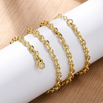 Brass Cable Chain Necklaces for Women NJEW-K282-02G-1