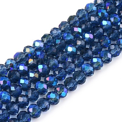 Electroplate Glass Beads Strands X-EGLA-A044-T4mm-L12-1