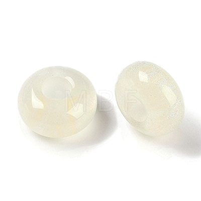 Resin European Beads with Glitter Powder RESI-F055-07D-1