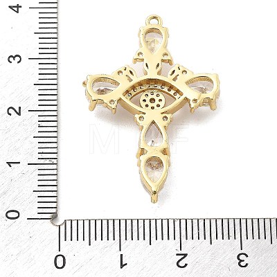 Brass Micro Pave Clear Cubic Zirconia Pendants KK-L228-03G-03-1