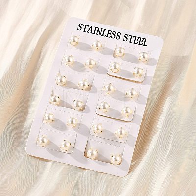 304 Stainless Steel Stud Earrings EJEW-I229-01G-C-1