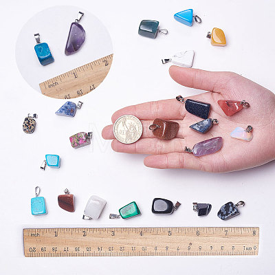 Natural & Synthetic Mixed Stone Pendants G-SC0001-02P-1