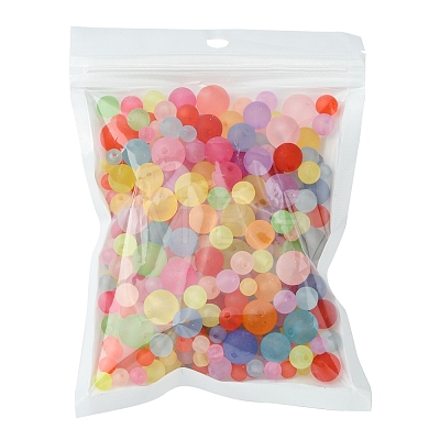 80G 4 Styles Transparent Acrylic Ball Beads FACR-FS0001-02-1
