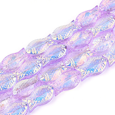 Transparency Electroplate Glass Beads Strands GLAA-T023-40A-04-1