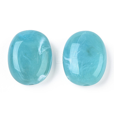 Oval Imitation Gemstone Acrylic Beads X-OACR-R047-13-1