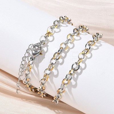 304 Stainless Steel Rolo Chain Necklaces NJEW-Z102-01GP-1