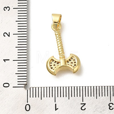 Rack Plating Brass Micro Pave Cubic Zirconia Pendants KK-Z086-66G-03-1