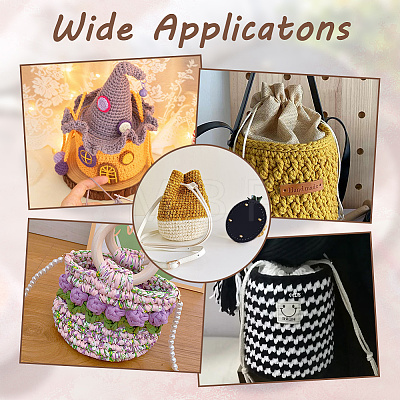   5Pcs 5 Style Flat Round PU Leather Knitting Crochet Bags Nail Bottom Shaper Pad DIY-PH0013-88-1