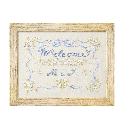 Word Welcome DIY Embroidery Starter Kits PW-WG23508-03-1