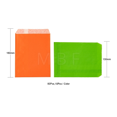 80Pcs 8 Colors Eco-Friendly Kraft Paper Bags CARB-LS0001-03-1