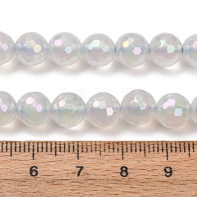 Electroplated Natural Agate Beads Strands G-B191-A07-8mm-01-1