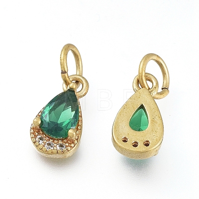 Unplated Brass Cubic Zirconia Charms KK-E772-13A-C-1