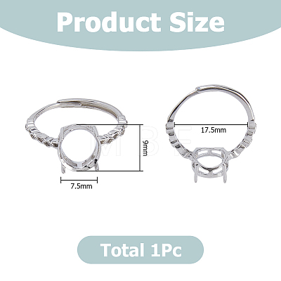925 Sterling Silver Adjustable Ring Findings STER-WH0009-40B-1