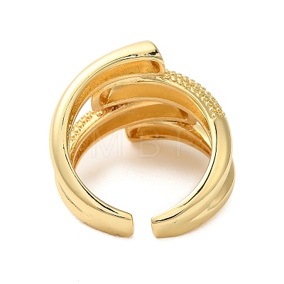 Brass Bypass Open Cuff Rings for Women RJEW-A046-13G-1