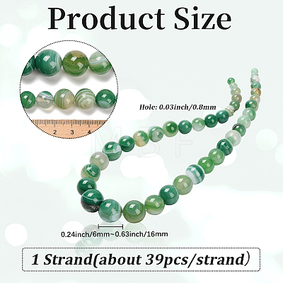 1 Strand  Natural Banded Agate Graduated Beads Strands G-PA0002-04B-1