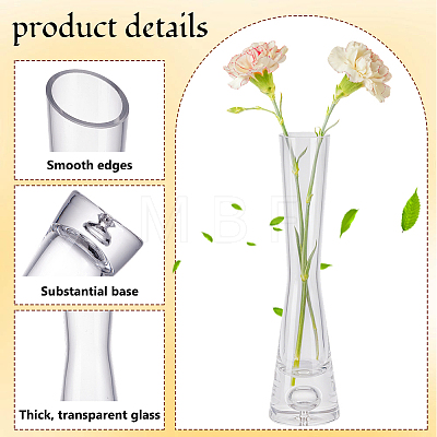 6Pcs 2 Styles Transparent Glass Vase AJEW-GA0010-49-1