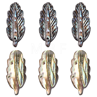 6Pcs Natural Paua Shell Pendants FIND-AR0002-18-1