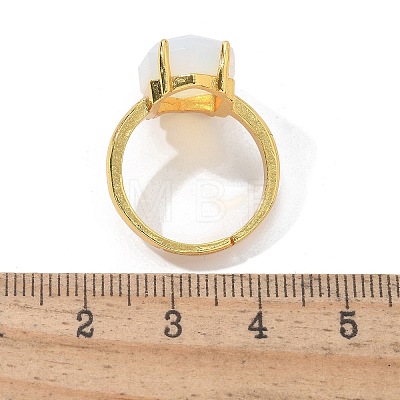 Hexagon Opalite Finger Rings RJEW-B113-02G-03-1