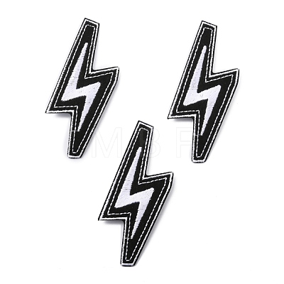 Lightning Bolt Polyester Computerized Embroidery Iron on Patches PATC-WH0001-78E-1