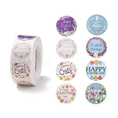 8 Patterns Easter Theme Self Adhesive Paper Sticker Rolls DIY-C060-03A-1