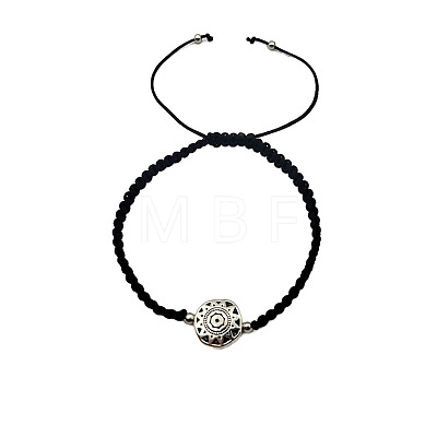 Alloy Flower Bead Braided Bead Bracelets NI5372-2-1