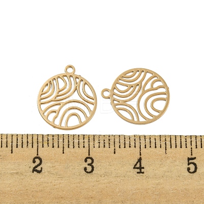 Brass Etched Metal Embellishments Charms KKC-D001-19KCG-1