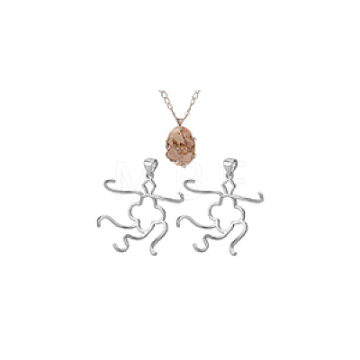 Brass Pendant Irregular Cabochon Settings KK-WH0079-104H-P-1