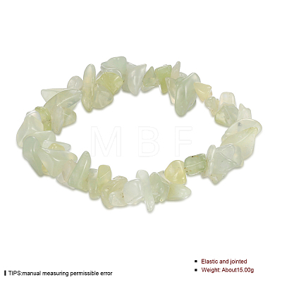 Natural New Jade Chips Stretch Bracelets BJEW-BB16534-A-1