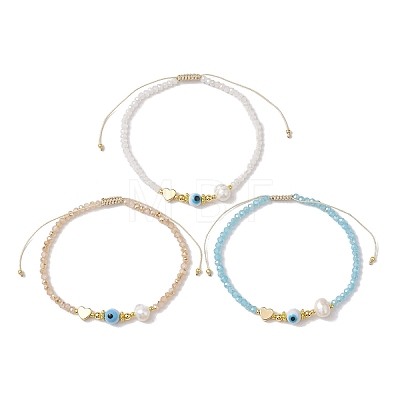 Glass Beaded Bracelets BJEW-JB10218-02-1