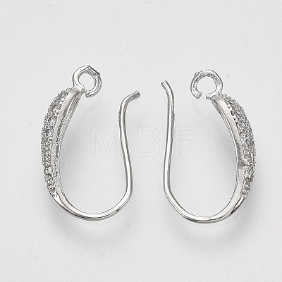 Brass Micro Pave Cubic Zirconia Earring Hooks LS-ZIRC-Q022-035P-NF-1