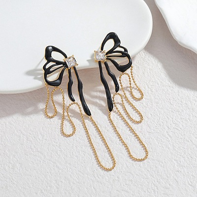 304 Stainless Steel Glass Stud Earrings for Women SA-K003-01G-1