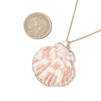 12Pcs 12 Styles Electroplated Natural Mixed Shell Pendant Necklaces NJEW-JN05212-1