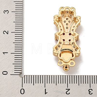 Brass Micro Pave Cubic Zirconia Box Clasps KK-U037-17G-01-1