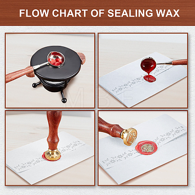 Brass Wax Seal Stamp with Handle AJEW-WH0184-1143-1