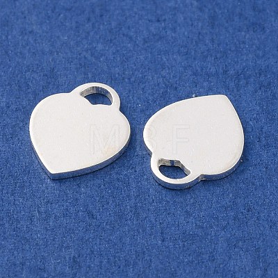 925 Sterling Silver Blank Heart Charms STER-F057-03S-02-1