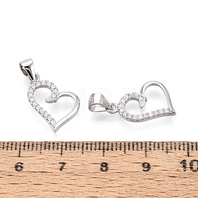 925 Sterling Silver Micro Pave Clear Cubic Zirconia Pendants STER-T008-82P-1