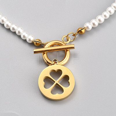 304 Stainless Steel Pendant Necklaces NJEW-B0001-01G-1