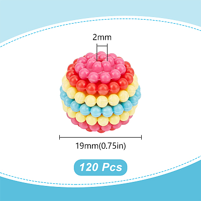 GOMAKERER 120pcs Opaque Acrylic Beads MACR-GO0001-05-1