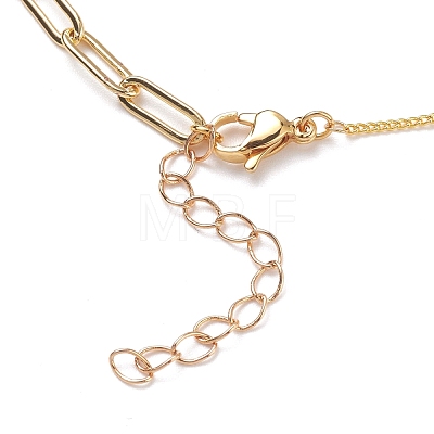 Brass Paperclip Chain & Curb Chain Bracelets BJEW-JB05500-1