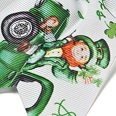 Saint Patrick's Day Big Bowknot Polyester Elastic Hair Ties OHAR-H011-01B-1