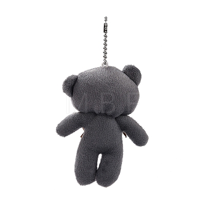 PP Cotton Mini Animal Plush Toys Bear Pendant Decoration HJEW-C002-03B-1