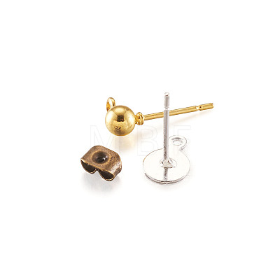 Brass Stud Earring Findings KK-TA0007-78-1