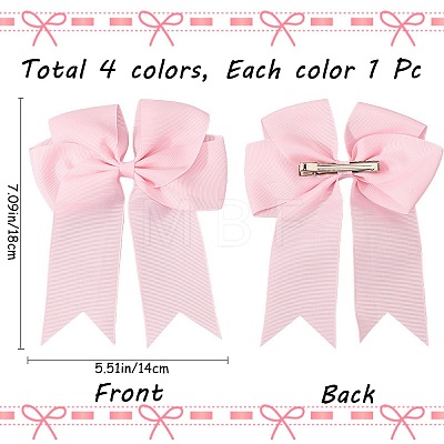 Bowknot Polyester Alligator Hair Clips for Women Girls OHAR-CP0001-26A-1