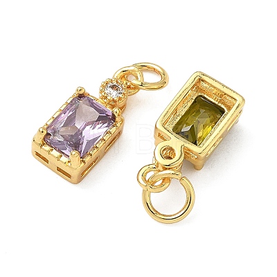 Brass Micro Pave Cubic Zirconia Pendants KK-L264-05G-1